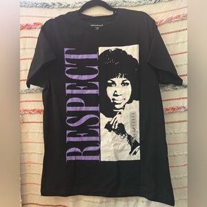 Aretha Franklin - Respect Black and Purple Graphic T-Shirt